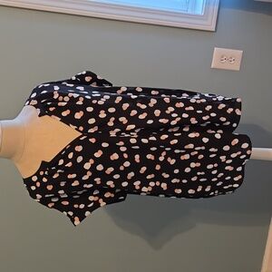 Fun black philosophy blouse with painted dot pattern